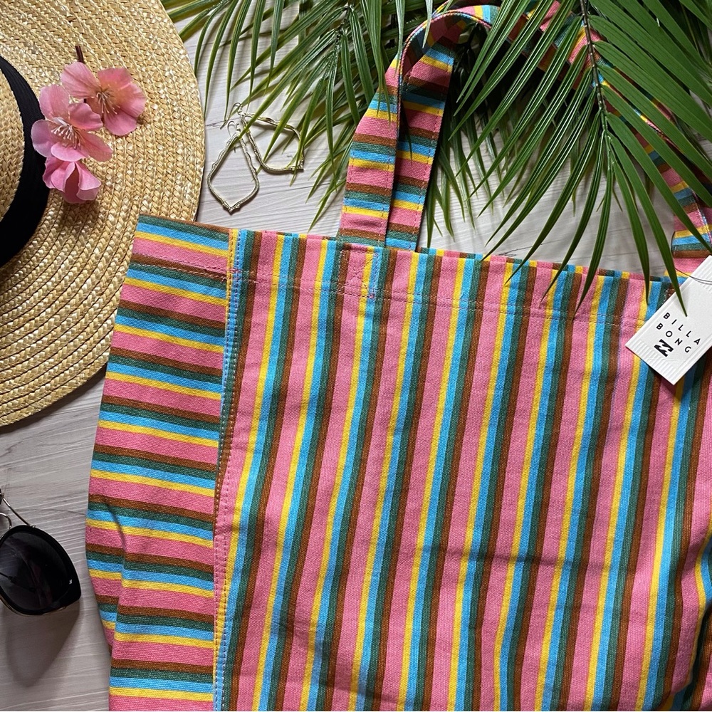 Billabong⛱️ Striped Multicolor Tote Bag - Picture 6 of 11